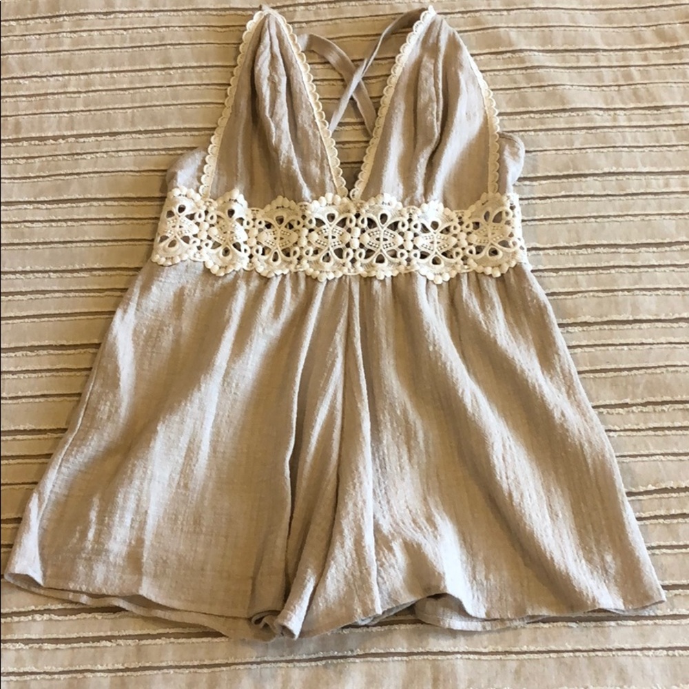 Tan & Lace, Backless Romper
